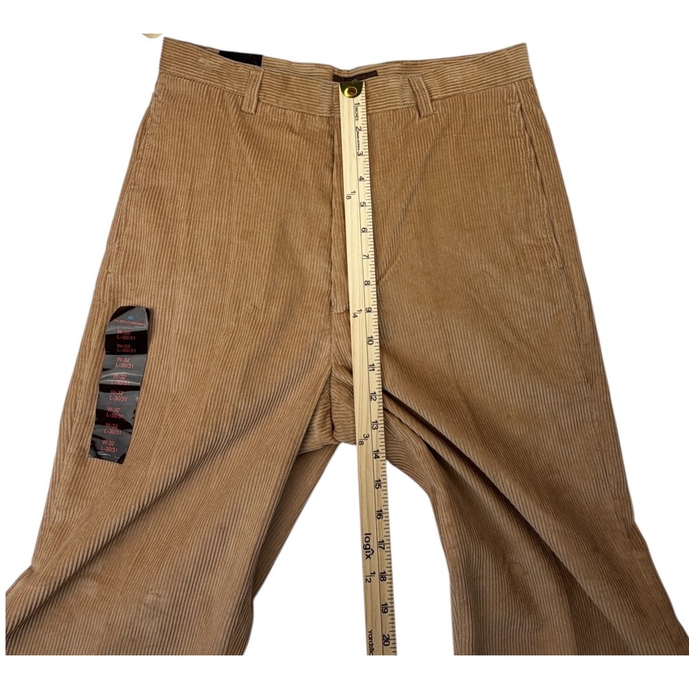 Oleg Cassini Men's 32x30/31 Camel 75% Silk Corduroy Pants NWT Flat Front - Picture 4 of 14